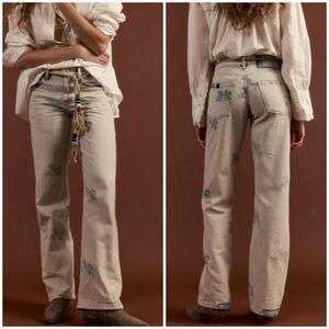 NWT Free People We The Free Geranium Slouchy Straight Jeans Fog Combo - 26 27 29